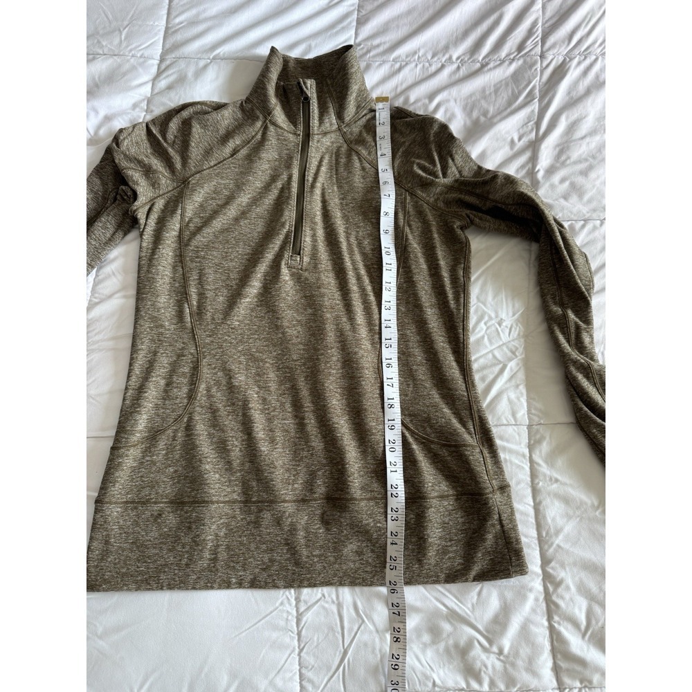 Lululemon Rush Hour Womens 8 Half Zip Pullover Heathered Military Green EUC - Picture 4 of 15